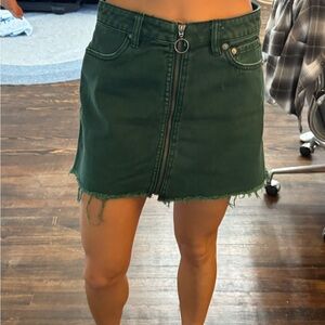 Free people / we the free Jean zip skirt green 25